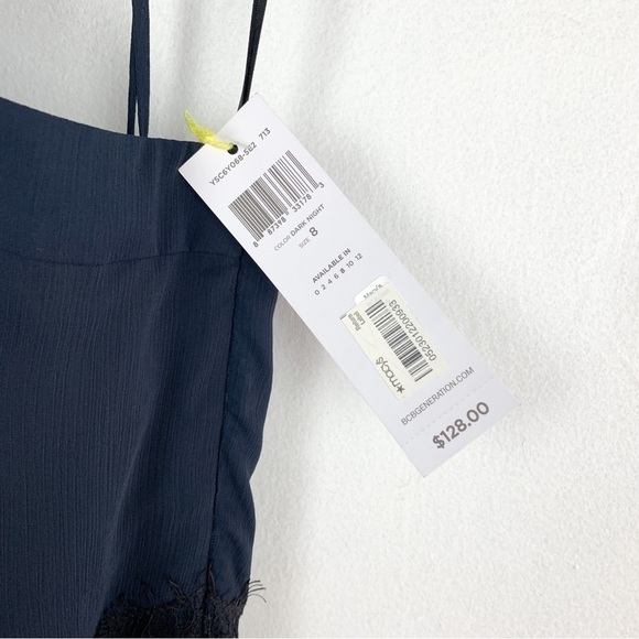 NWT BCBGeneration Dark Nights Black Lace Cutout Halter Maxi Dress Sz 8 - Picture 5 of 10